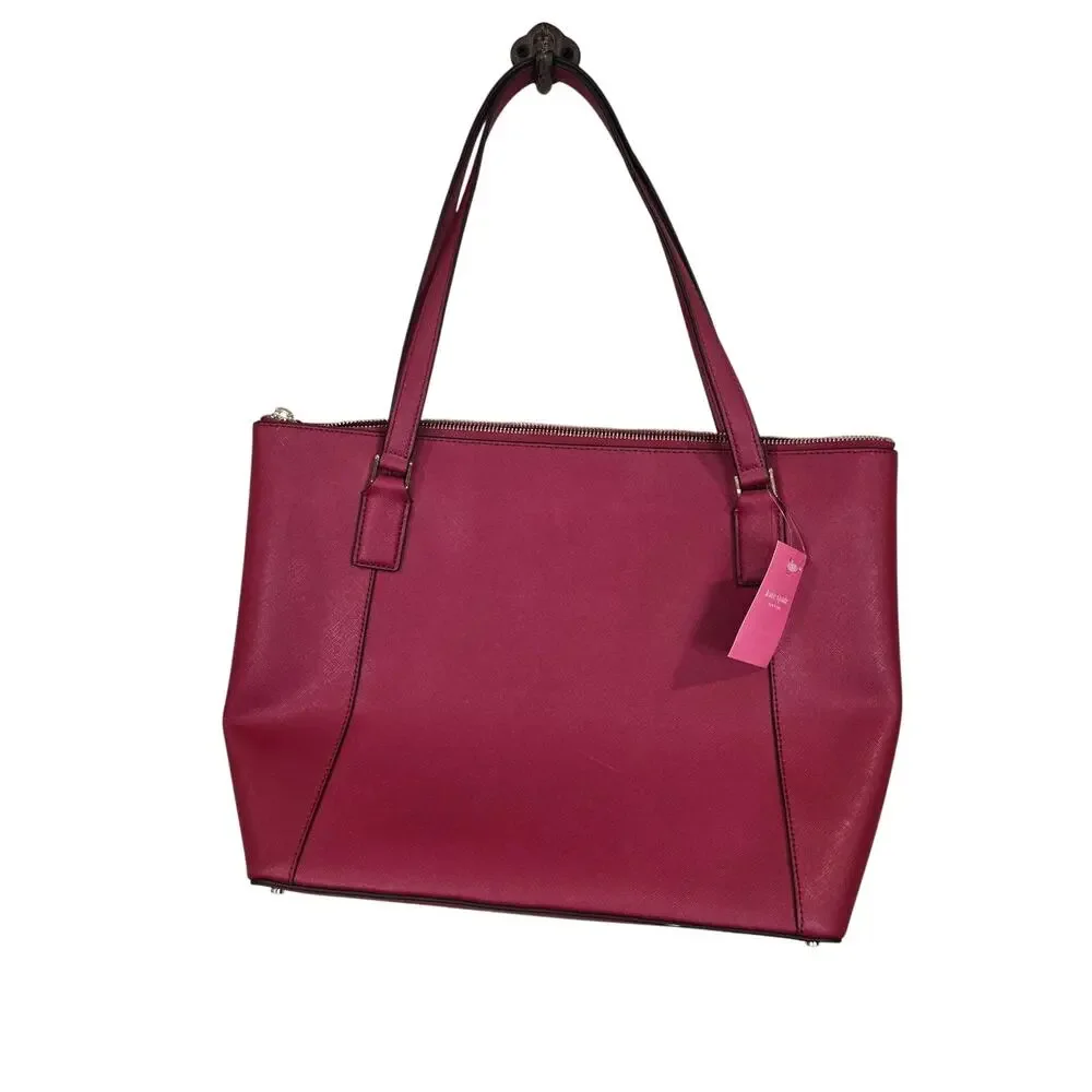 NEW NWT Kate Spade Red Leather Cameron Pocket Tote